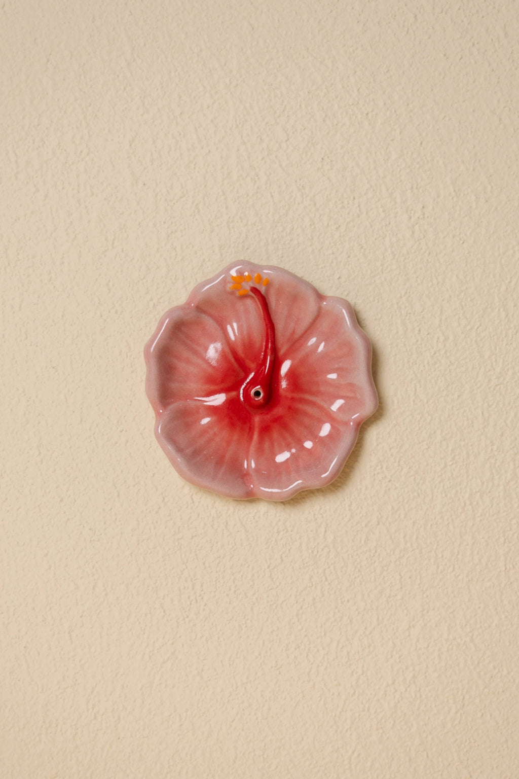 THE HIBISCUS INCENSE HOLDER | SUNSET RED by In Time Incense