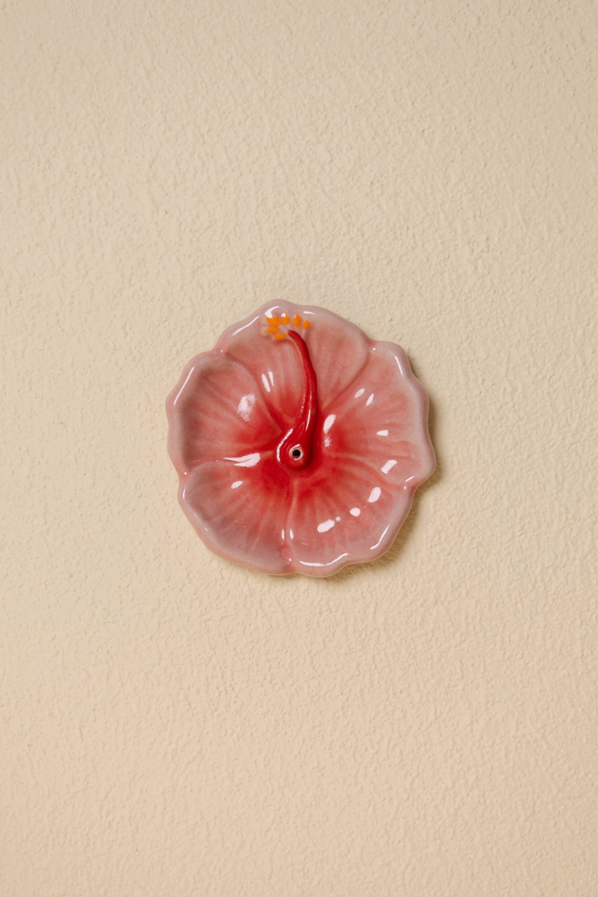THE HIBISCUS INCENSE HOLDER | SUNSET RED by In Time Incense