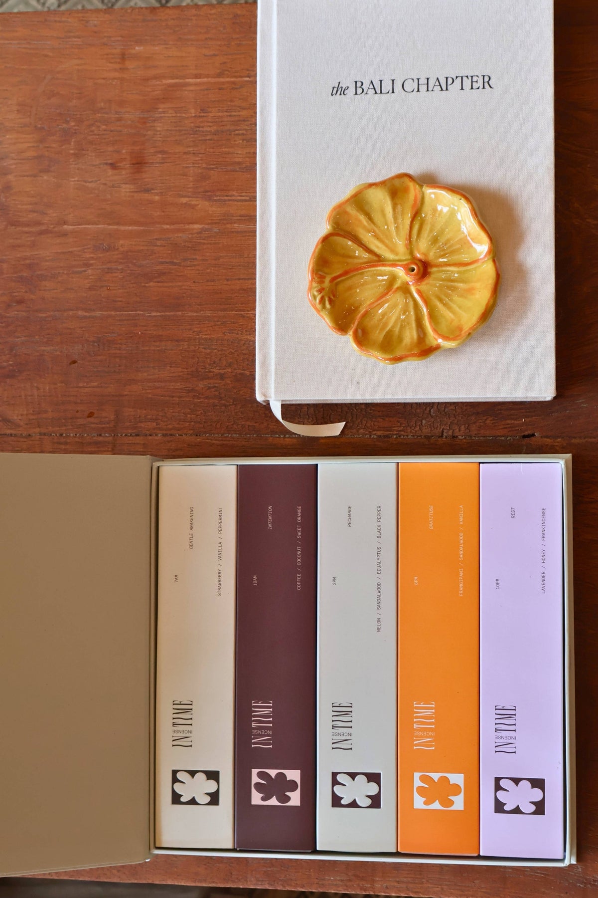 THE HIBISCUS INCENSE HOLDER | GOLDEN YELLOW by In Time Incense